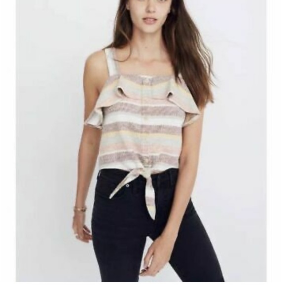 Madewell Texture and Thread Striped Top - Picture 1 of 5